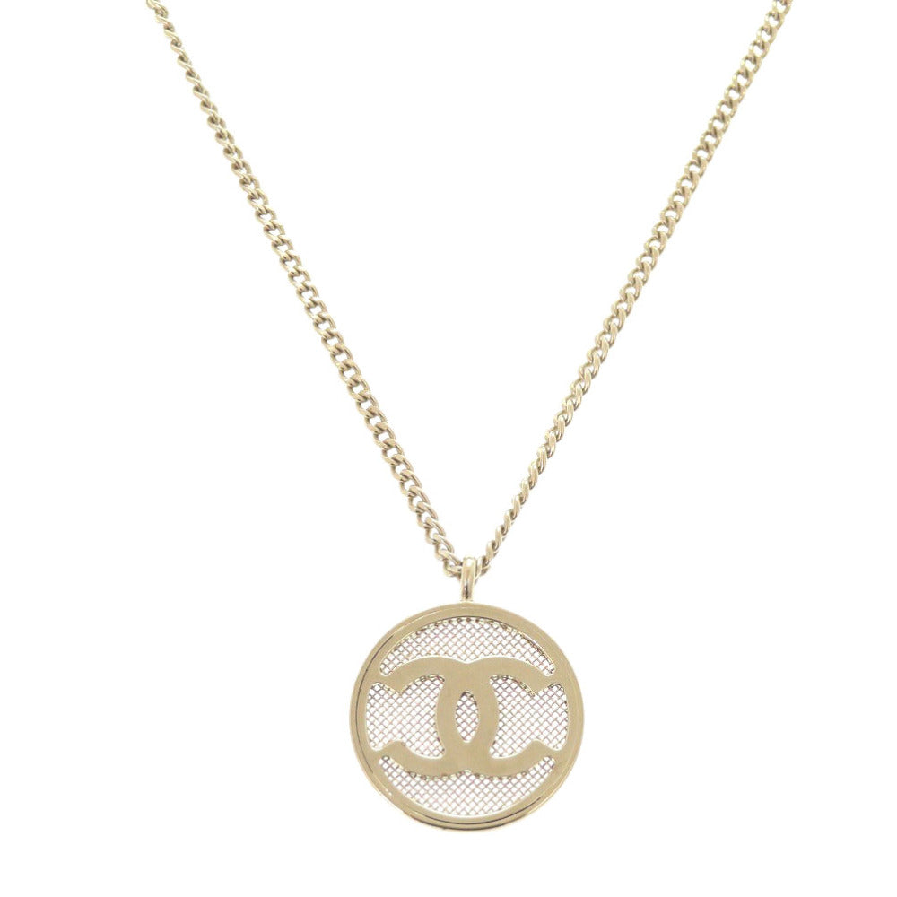 Chanel Necklace Gold Plated Gold Coco Mark Women