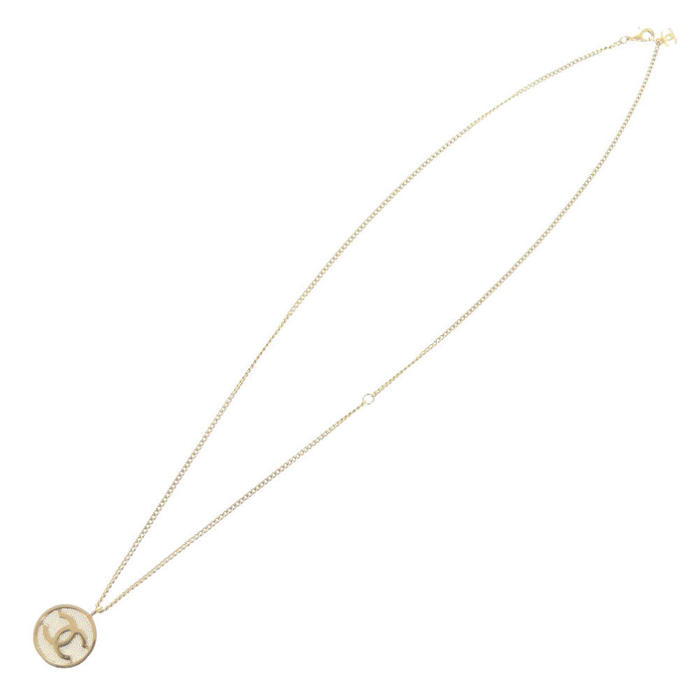 Chanel Necklace Gold Plated Gold Coco Mark Women