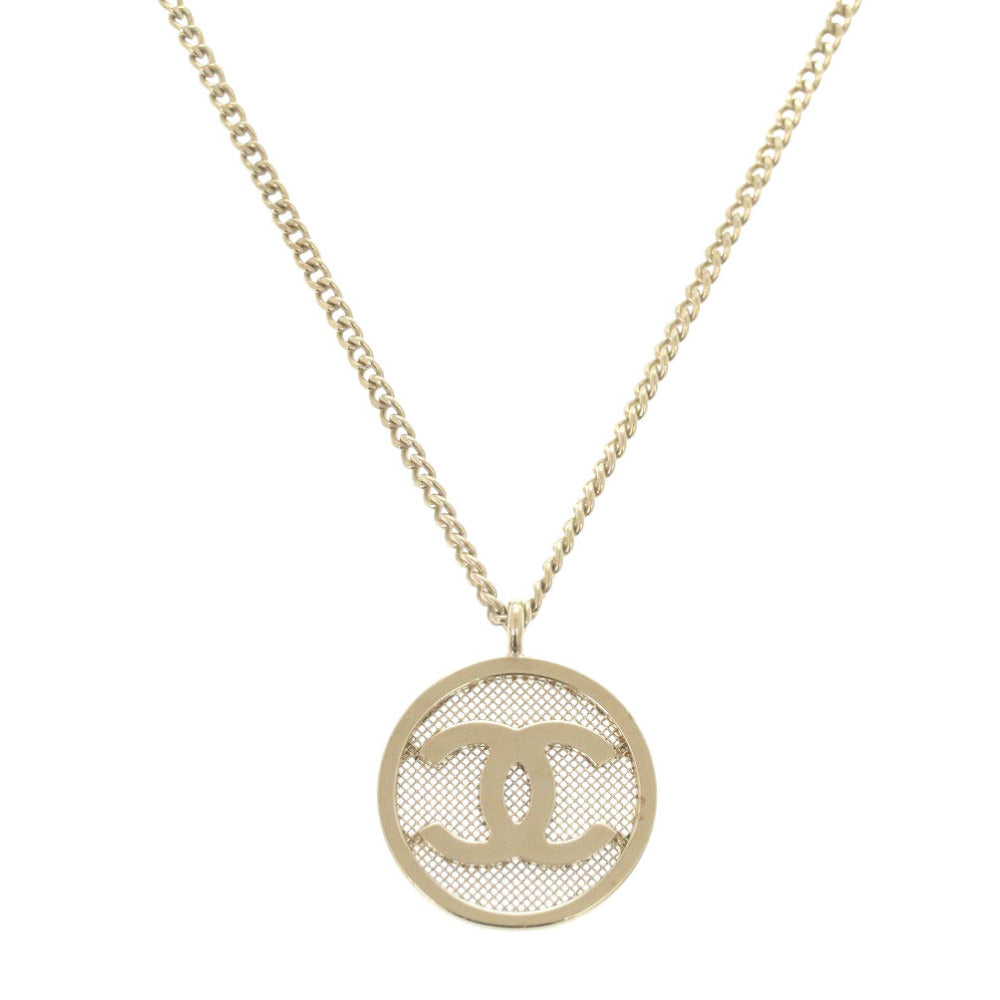 Chanel Necklace Gold Plated Gold Coco Mark Women