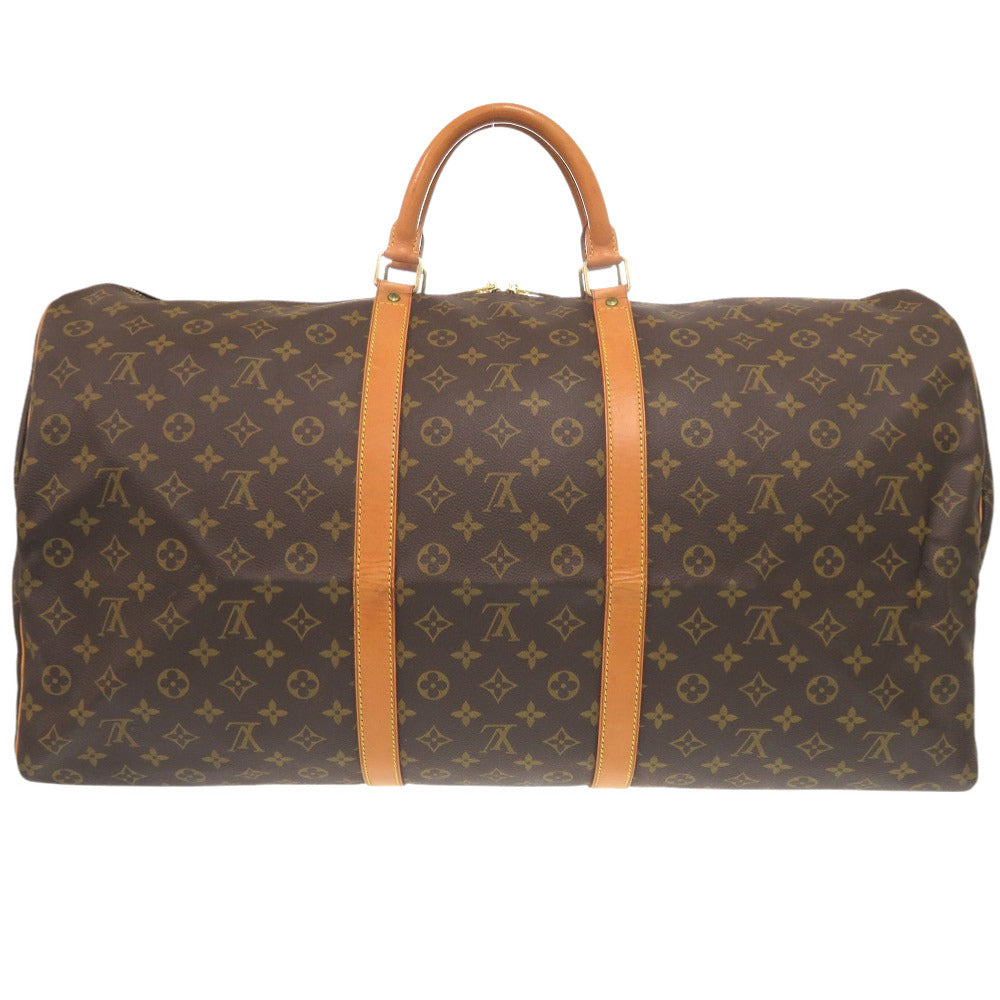 Louis Vuitton Boston Duffel Bag M41422 Monogram Canvas Brown Monogram Keepall 60 Mens