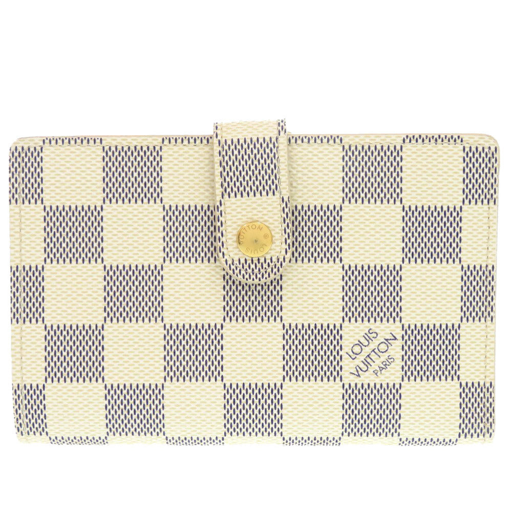 Louis Vuitton Bifold Wallet N61676 Damier Azur Canvas White Damier Azur Portefeuille Viennoiserie