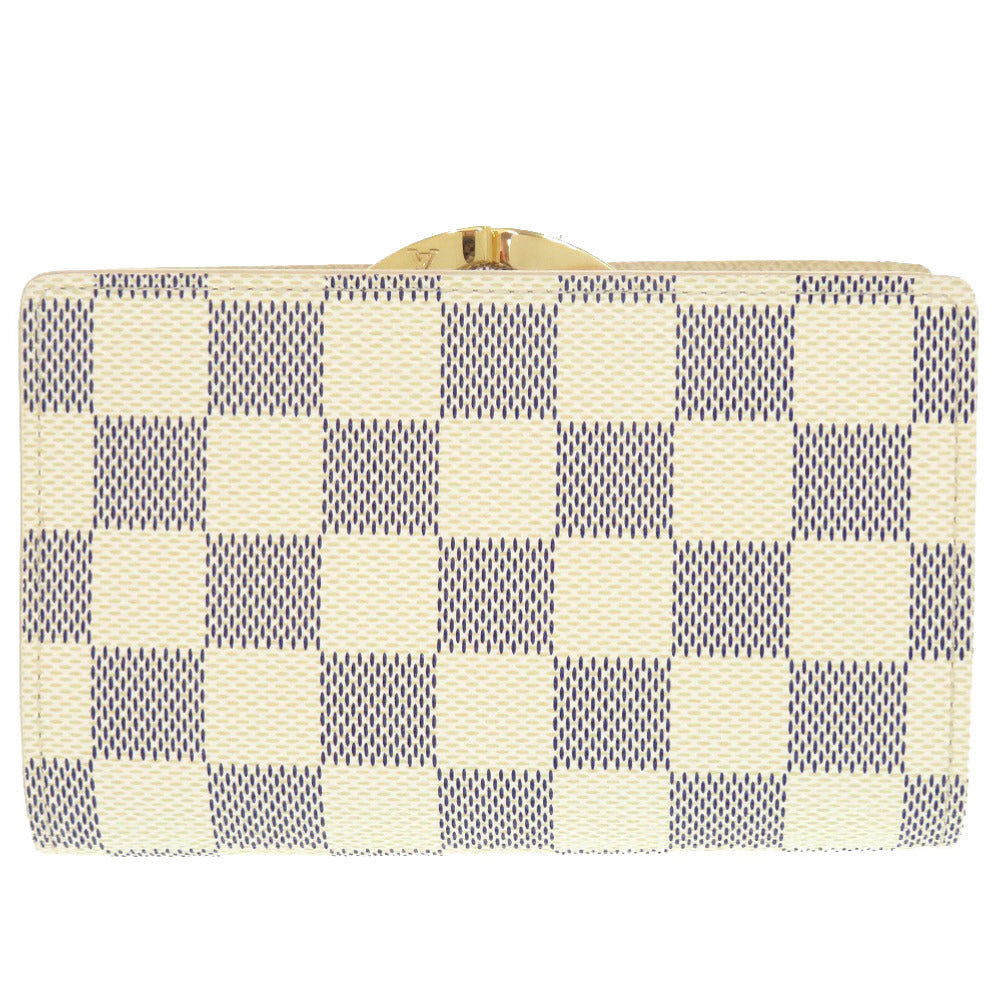 Louis Vuitton Bifold Wallet N61676 Damier Azur Canvas White Damier Azur Portefeuille Viennoiserie