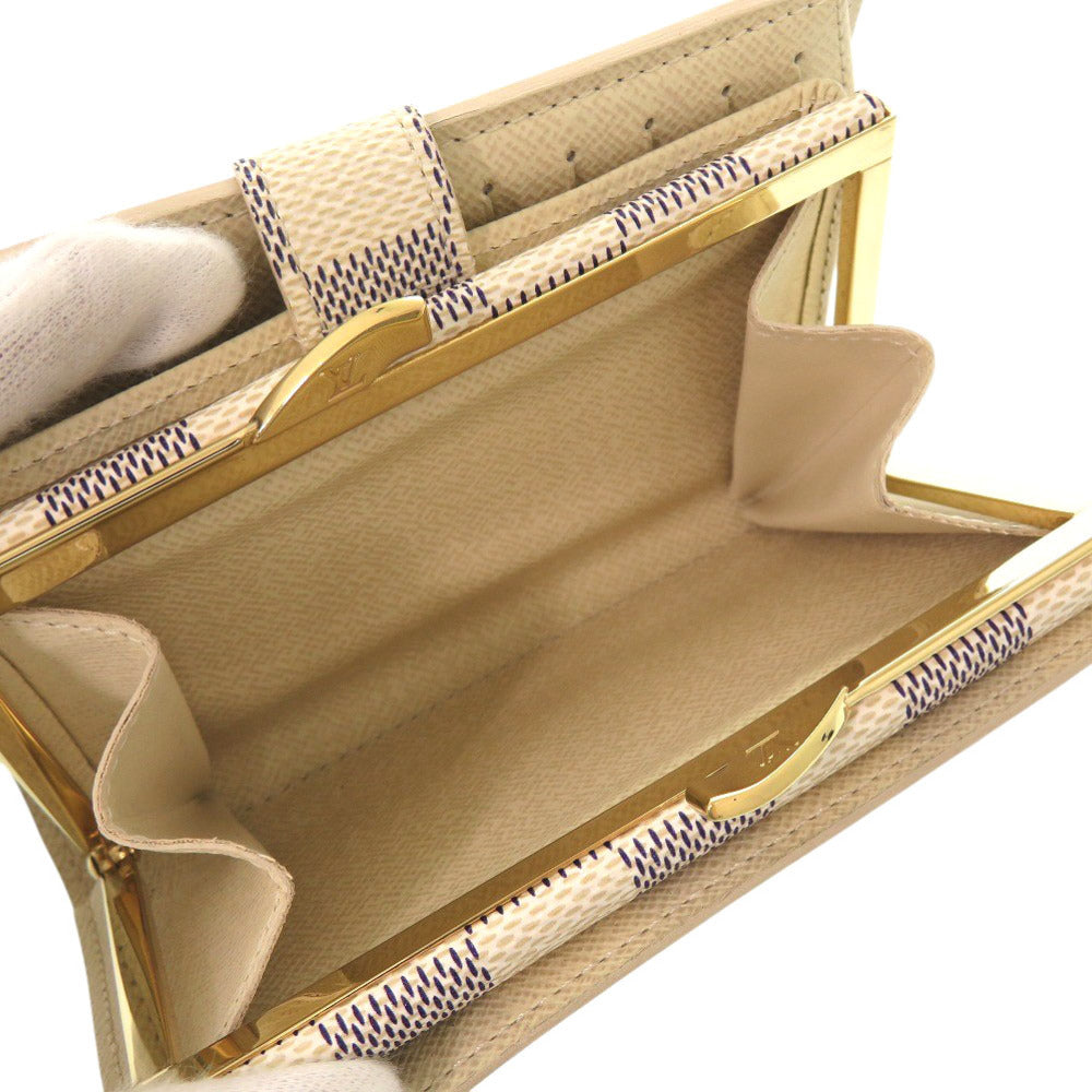 Louis Vuitton Bifold Wallet N61676 Damier Azur Canvas White Damier Azur Portefeuille Viennoiserie