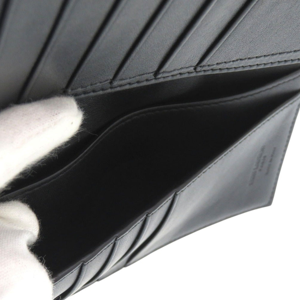 Saint Laurent Paris Long Wallet Purse 396308 H3Z2W 1000 Leather Black Continental Wallet With Logo