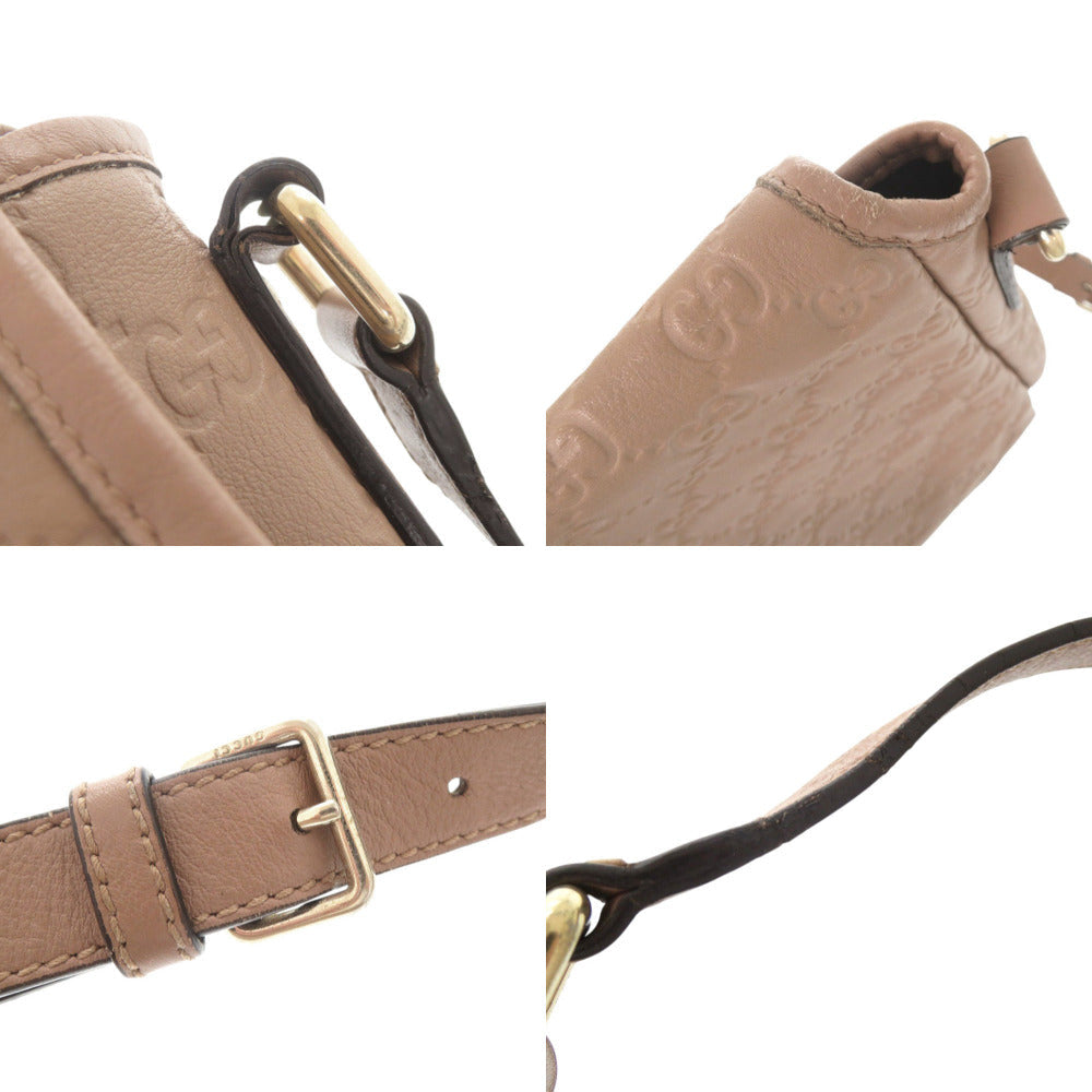 Gucci Shoulder Bag 223666 Leather Pink Beige Guccisima