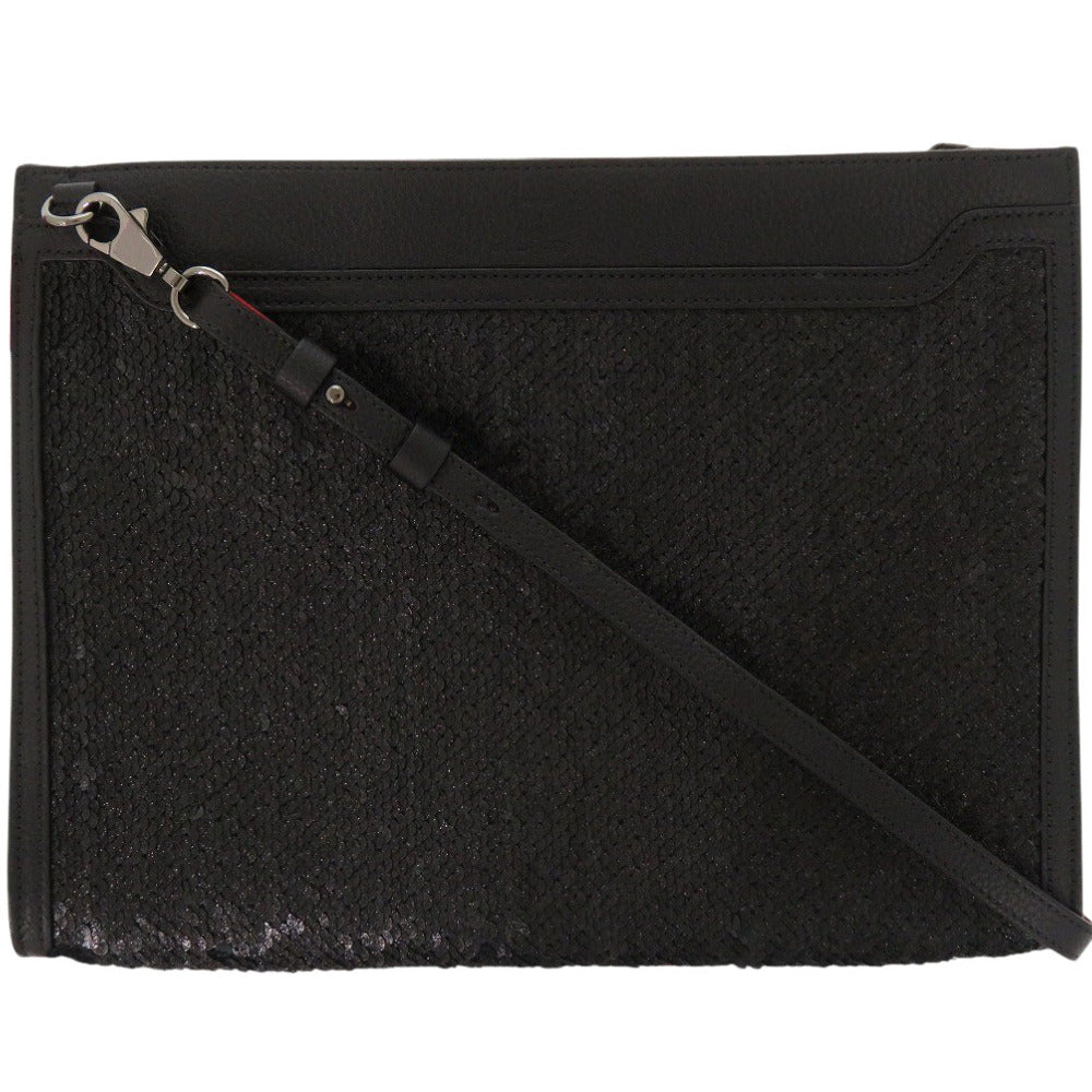 Christian Louboutin Shoulder Bag 3185202 Leather, Sequins Black Sky Porch Women