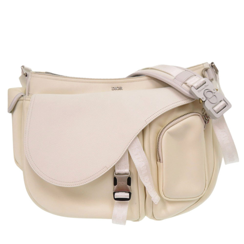 Christian Dior Shoulder Bag 1Adho029Usg Leather, Nylon White Sacai Collaboration Dior Sacai Saddle