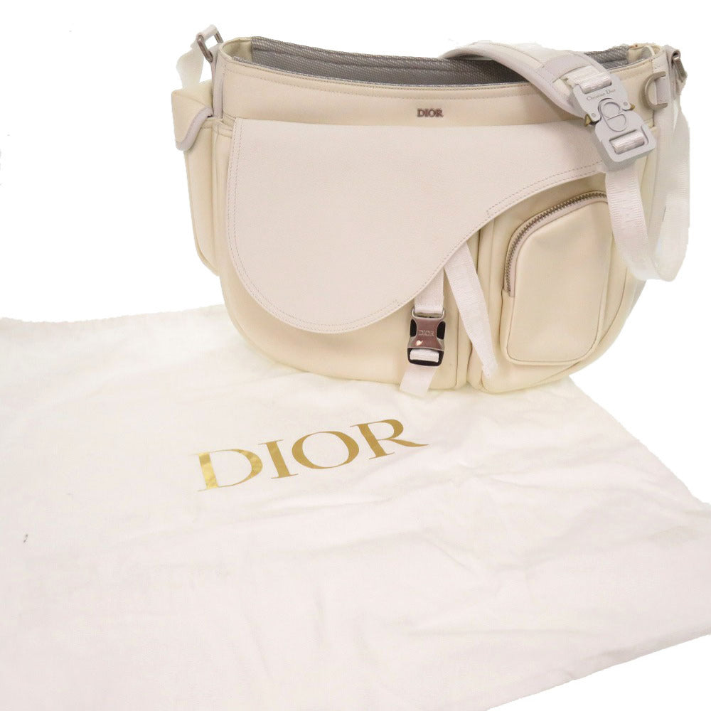 Christian Dior Shoulder Bag 1Adho029Usg Leather, Nylon White Sacai Collaboration Dior Sacai Saddle