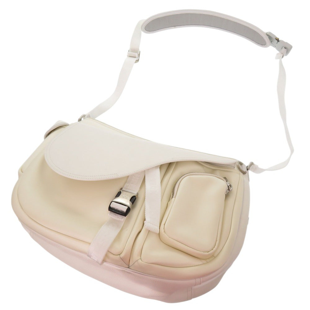 Christian Dior Shoulder Bag 1Adho029Usg Leather, Nylon White Sacai Collaboration Dior Sacai Saddle