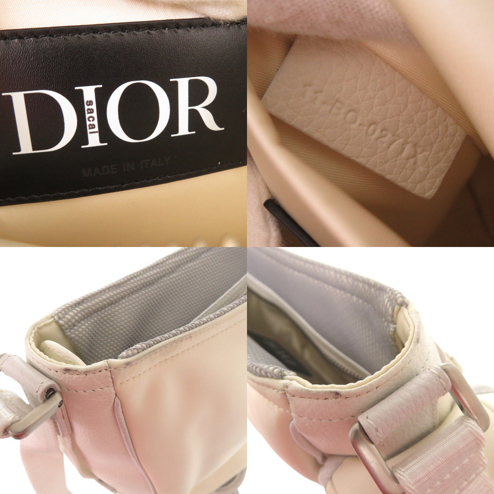 Christian Dior Shoulder Bag 1Adho029Usg Leather, Nylon White Sacai Collaboration Dior Sacai Saddle