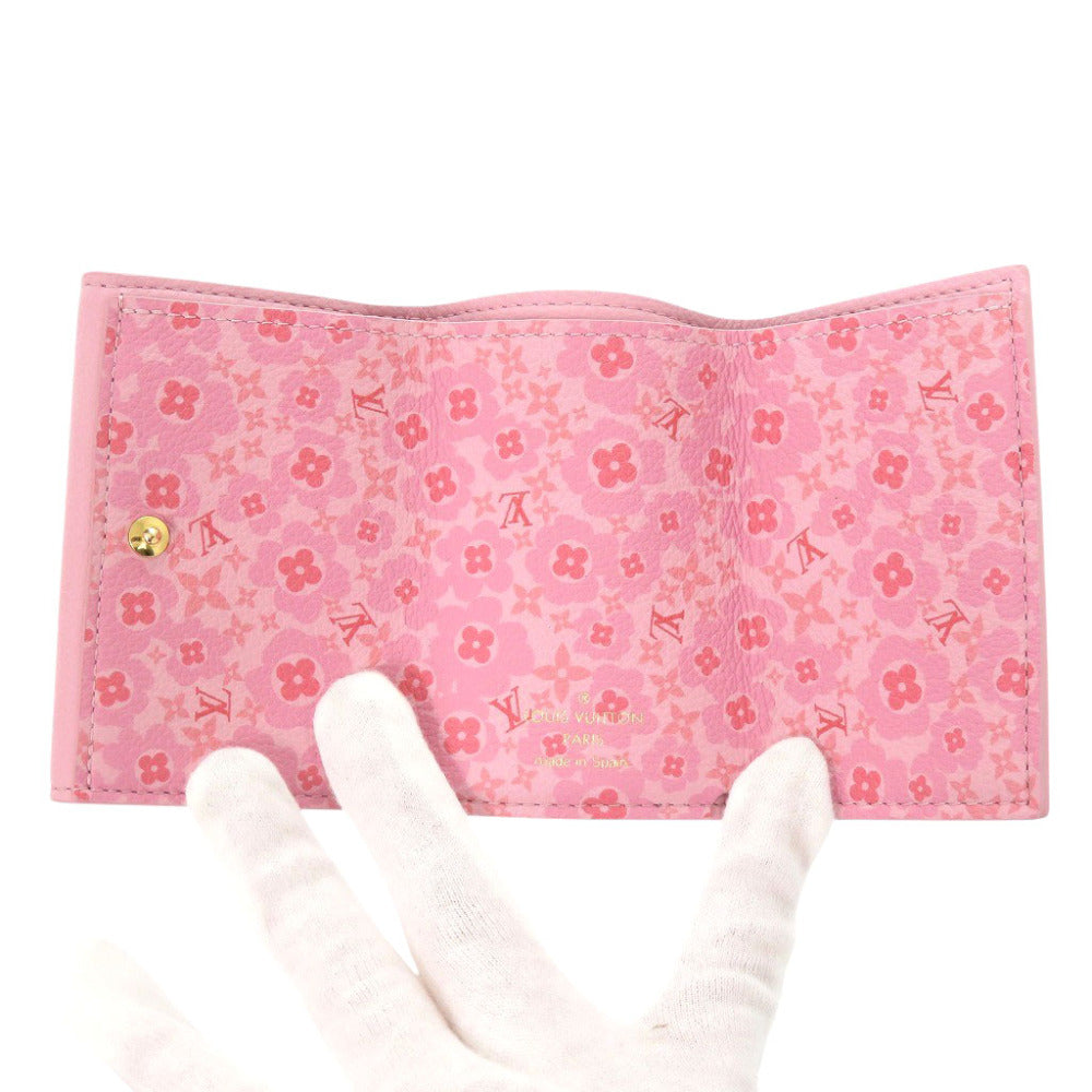 Louis Vuitton Tri-Fold Wallet M80088 Leather Pink Portefeuille Rock Mini Women
