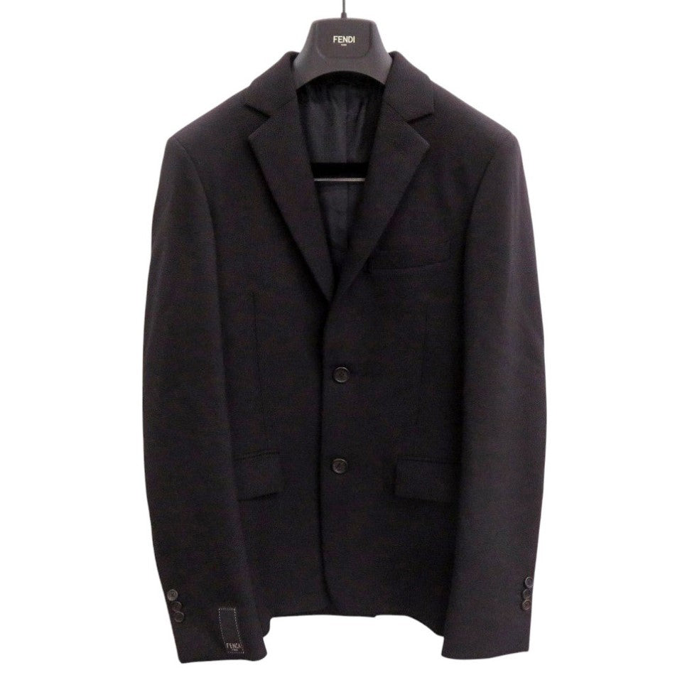 Fendi Tailored Jacket Fj0853 Wool, Polyurethane Black Mens 44