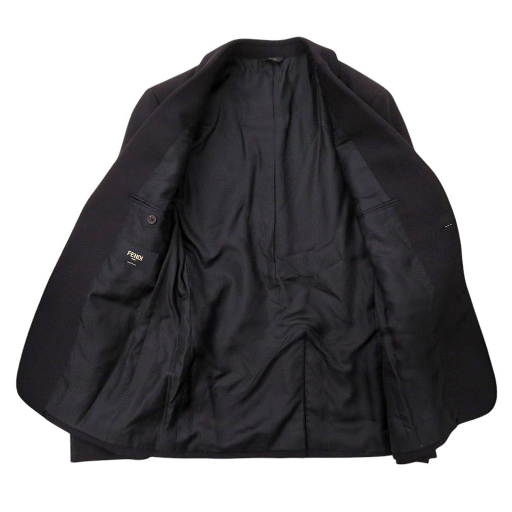 Fendi Tailored Jacket Fj0853 Wool, Polyurethane Black Mens 44