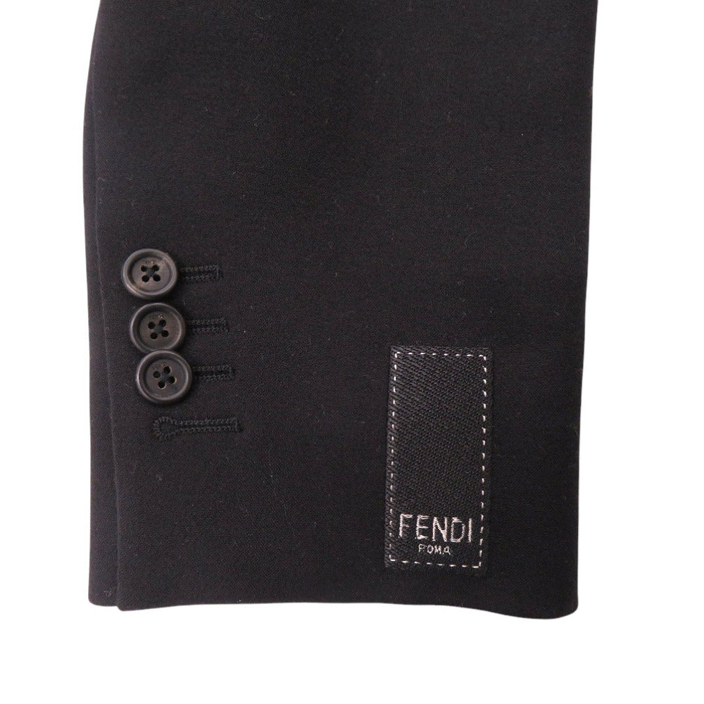 Fendi Tailored Jacket Fj0853 Wool, Polyurethane Black Mens 44