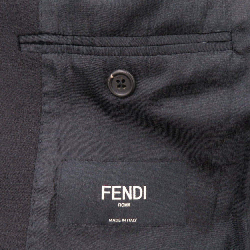 Fendi Tailored Jacket Fj0853 Wool, Polyurethane Black Mens 44
