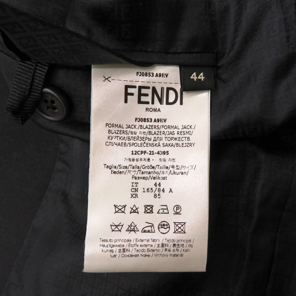 Fendi Tailored Jacket Fj0853 Wool, Polyurethane Black Mens 44