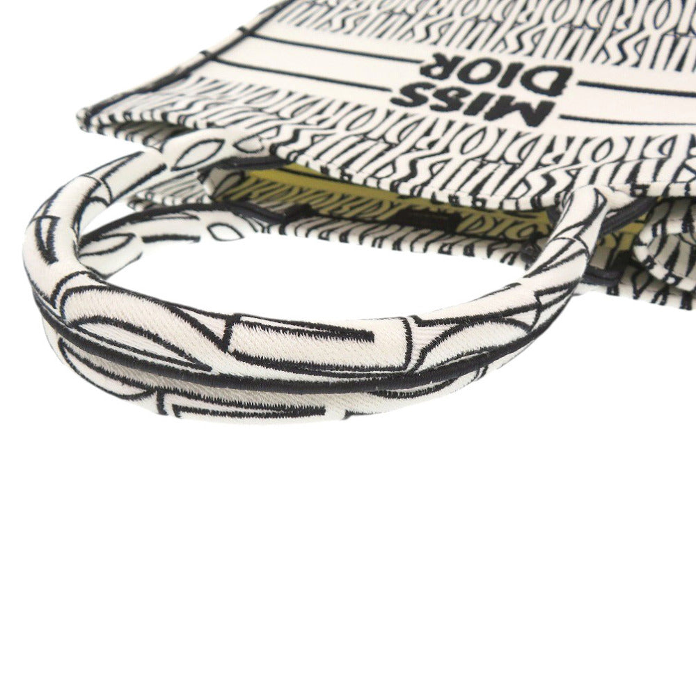 Christian Dior Handbag Canvas White Medium Book Tote In Embroidery Women(Unisex)