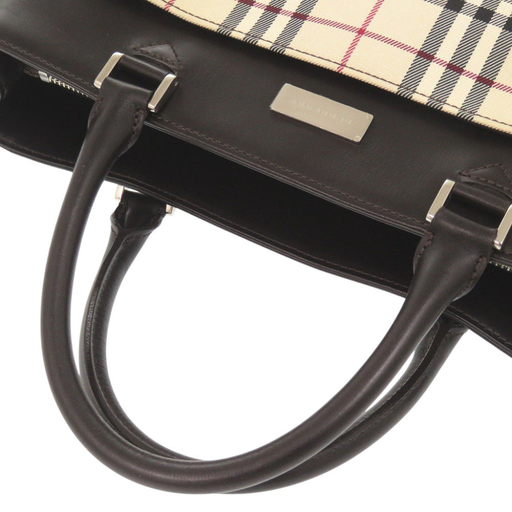Burberry Handbag Canvas, Leather Beige Nova Check Women