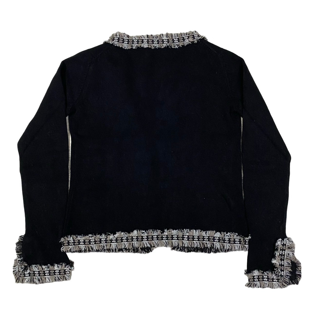 Chanel Ensemble Cashmere Black Coco Mark Trim Ensemble Twin Knit Women 38
