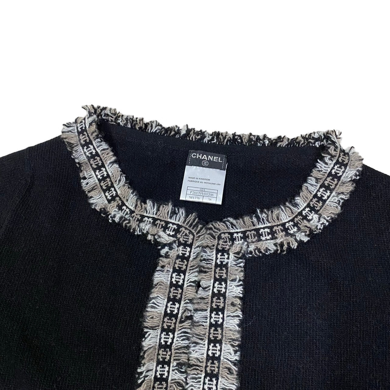 Chanel Ensemble Cashmere Black Coco Mark Trim Ensemble Twin Knit Women 38