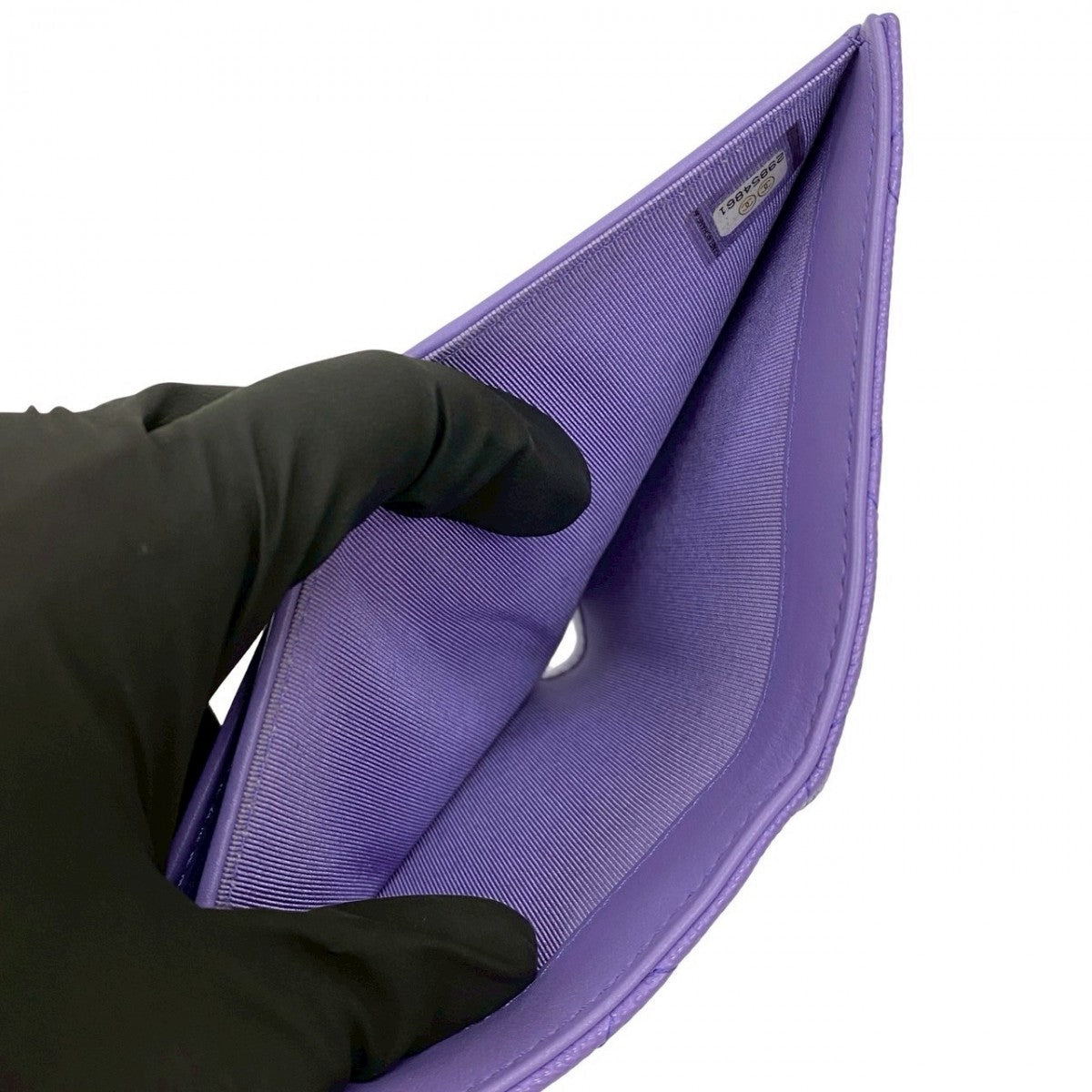 Chanel Tri-Fold Wallet Matt Caviar Skin Purple Matrasse