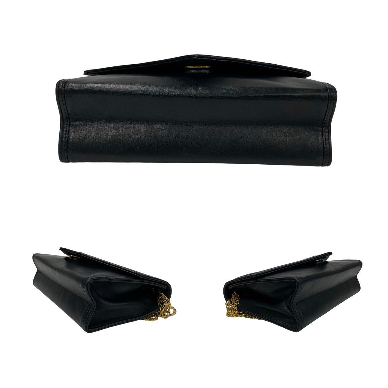 Chanel Shoulder Bag Lambskin Black Coco Mark Women