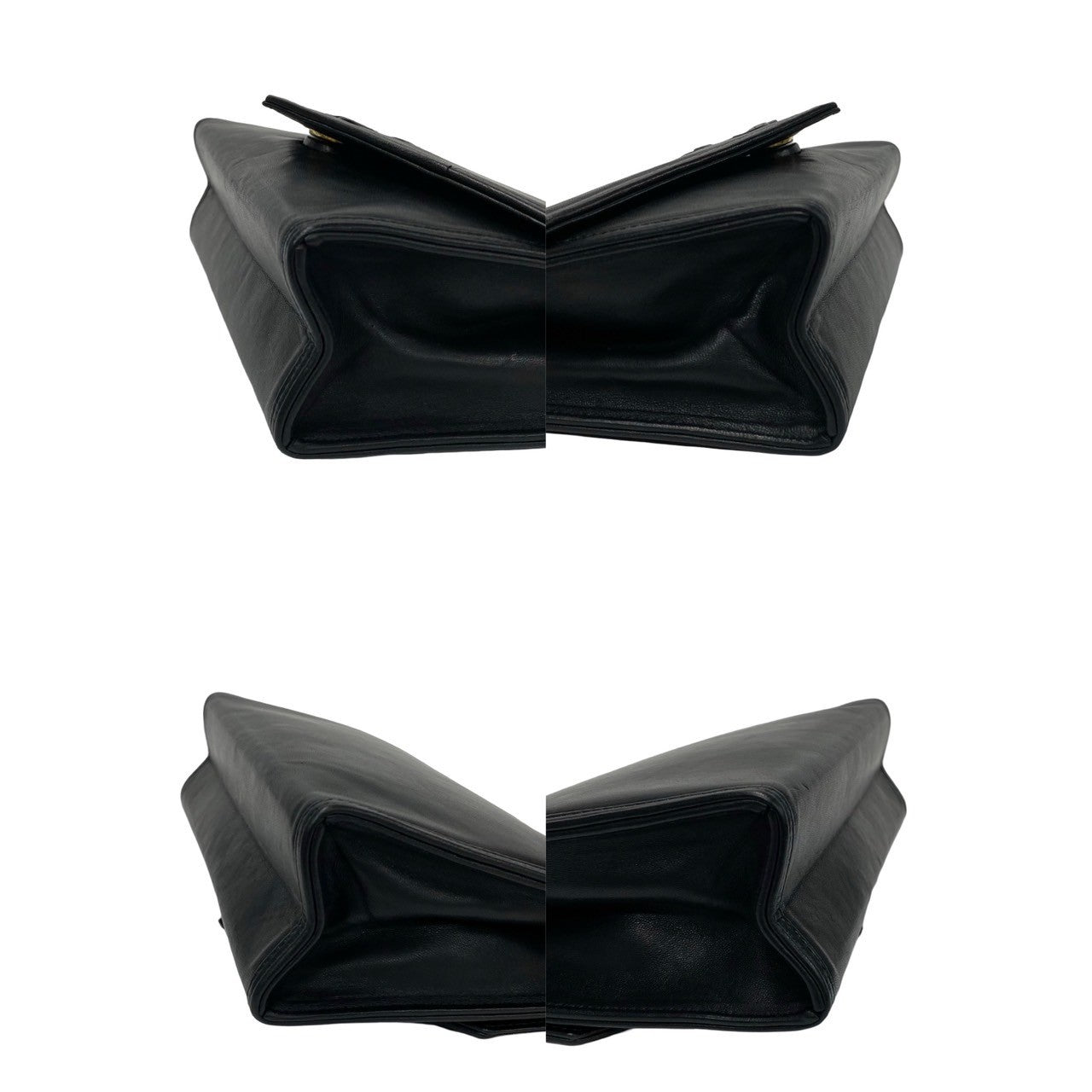 Chanel Shoulder Bag Lambskin Black Coco Mark Women