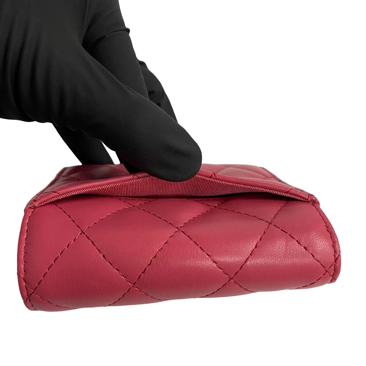 Chanel Bifold Wallet Lambskin Pink Coco Mark Matrasse Women