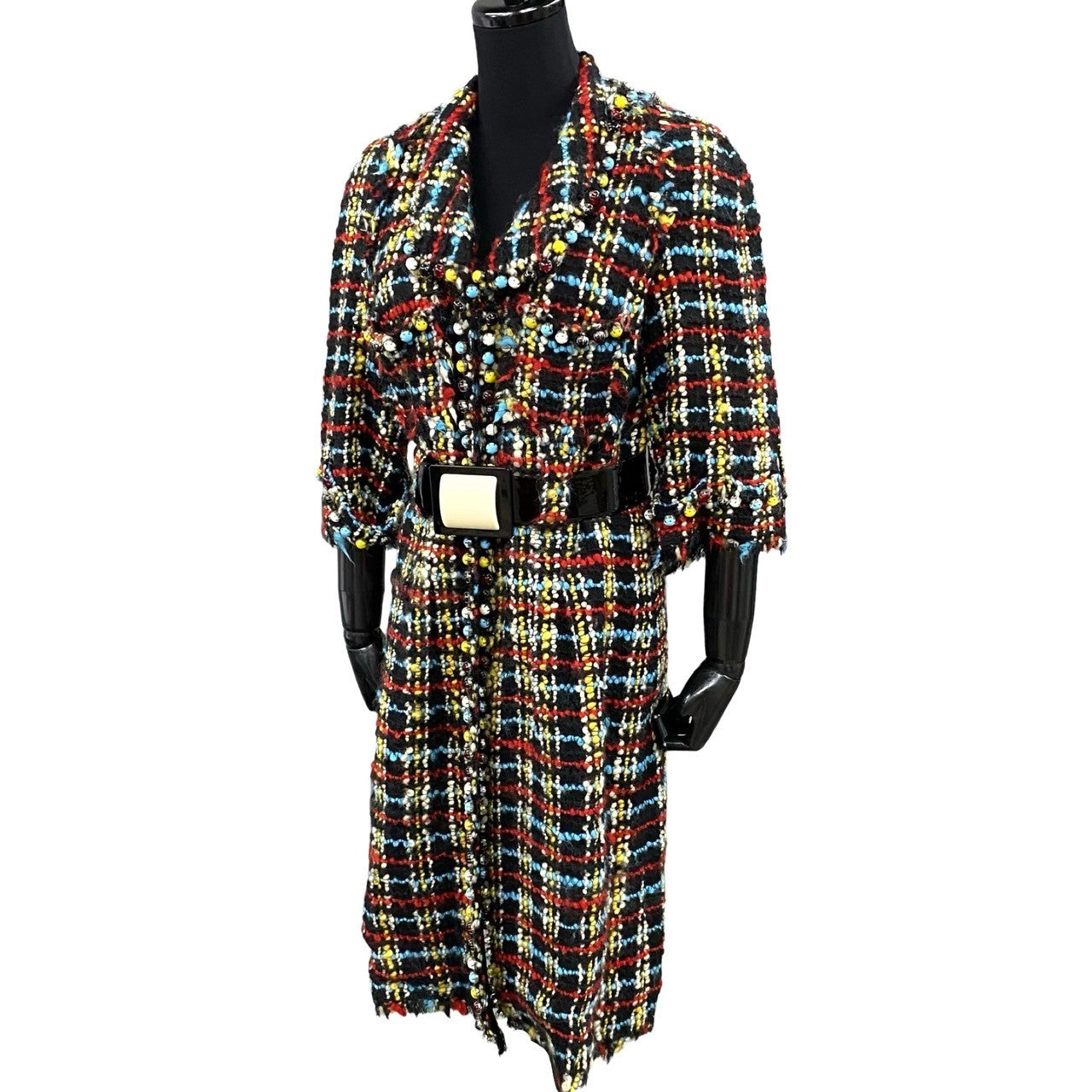 Chanel Setup Wool, Silk, Acrylic Multi Check Women 42