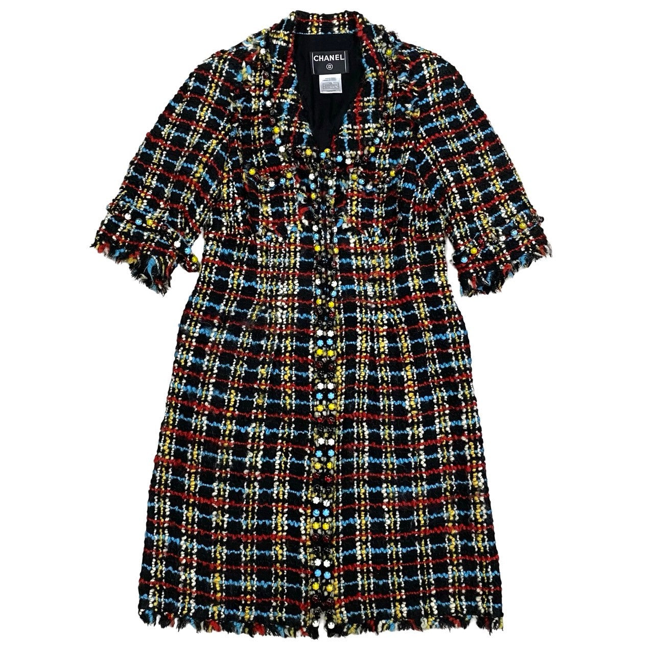Chanel Setup Wool, Silk, Acrylic Multi Check Women 42