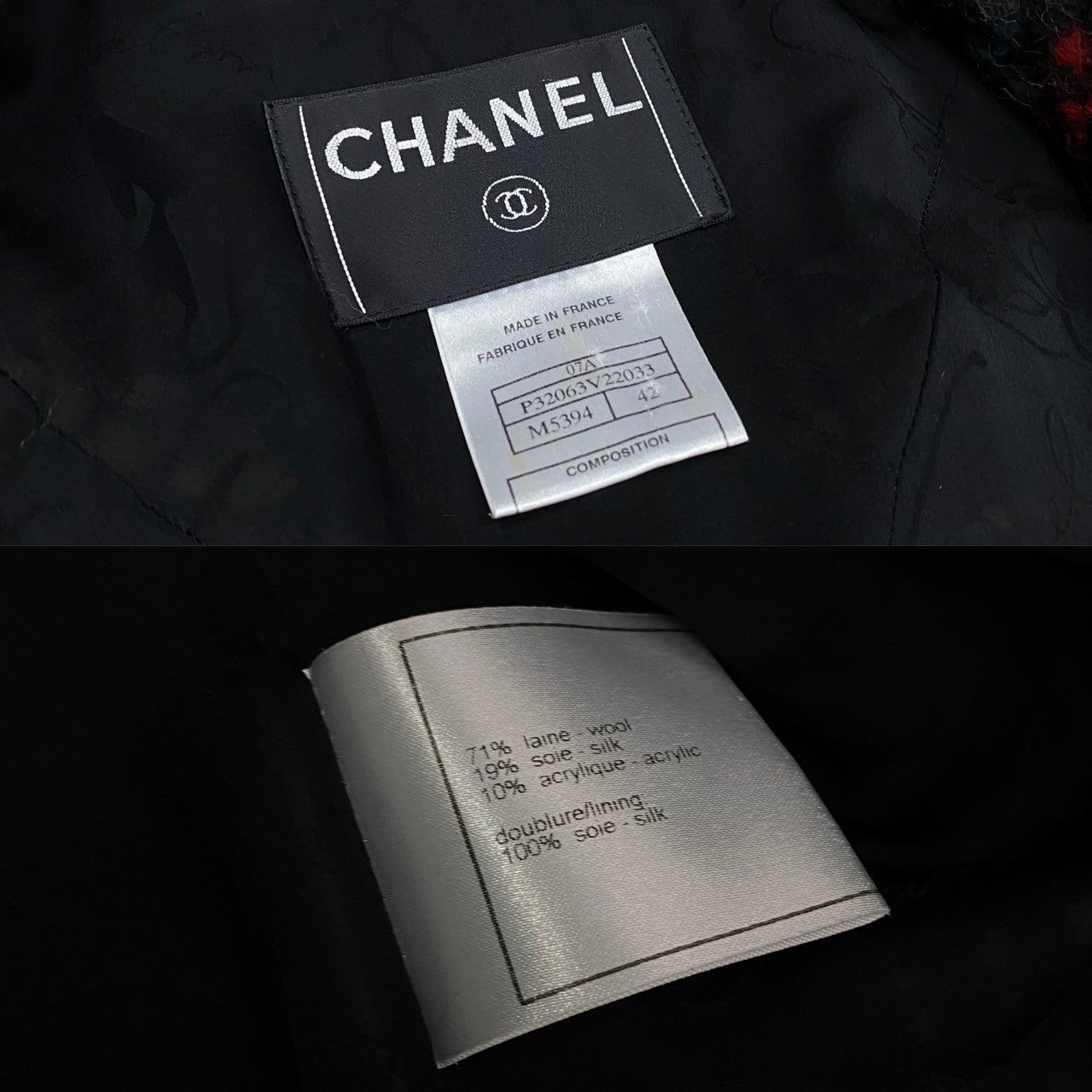 Chanel Setup Wool, Silk, Acrylic Multi Check Women 42