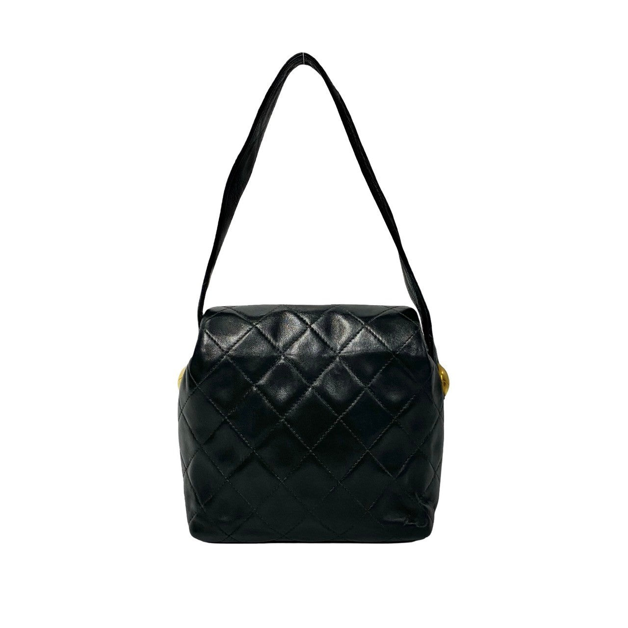 Chanel Handbag Lambskin Black Coco Mark Matrasse Women