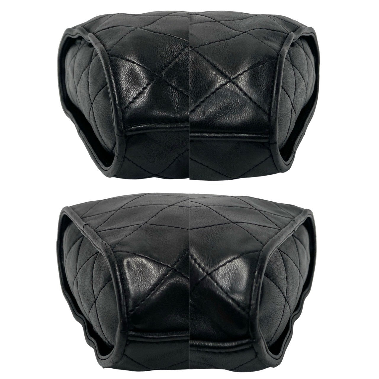 Chanel Shoulder Bag Lambskin Black Coco Mark Fringe Matrasse Women