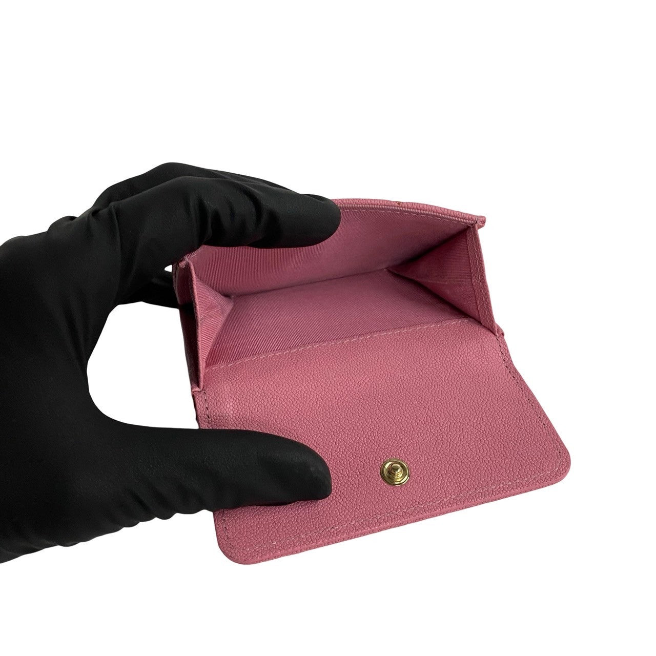 Chanel Tri-Fold Wallet Matt Caviar Skin Pink Caviar Skin Boy Chanel Women