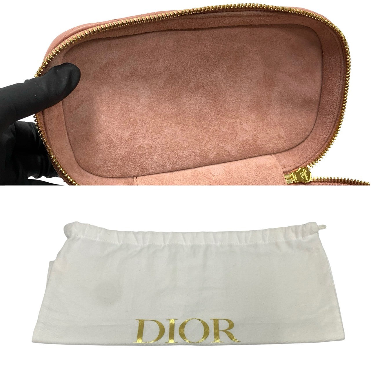 Dior Shoulder Bag Leather Pink Canage Dior Travel Small Vanity Women