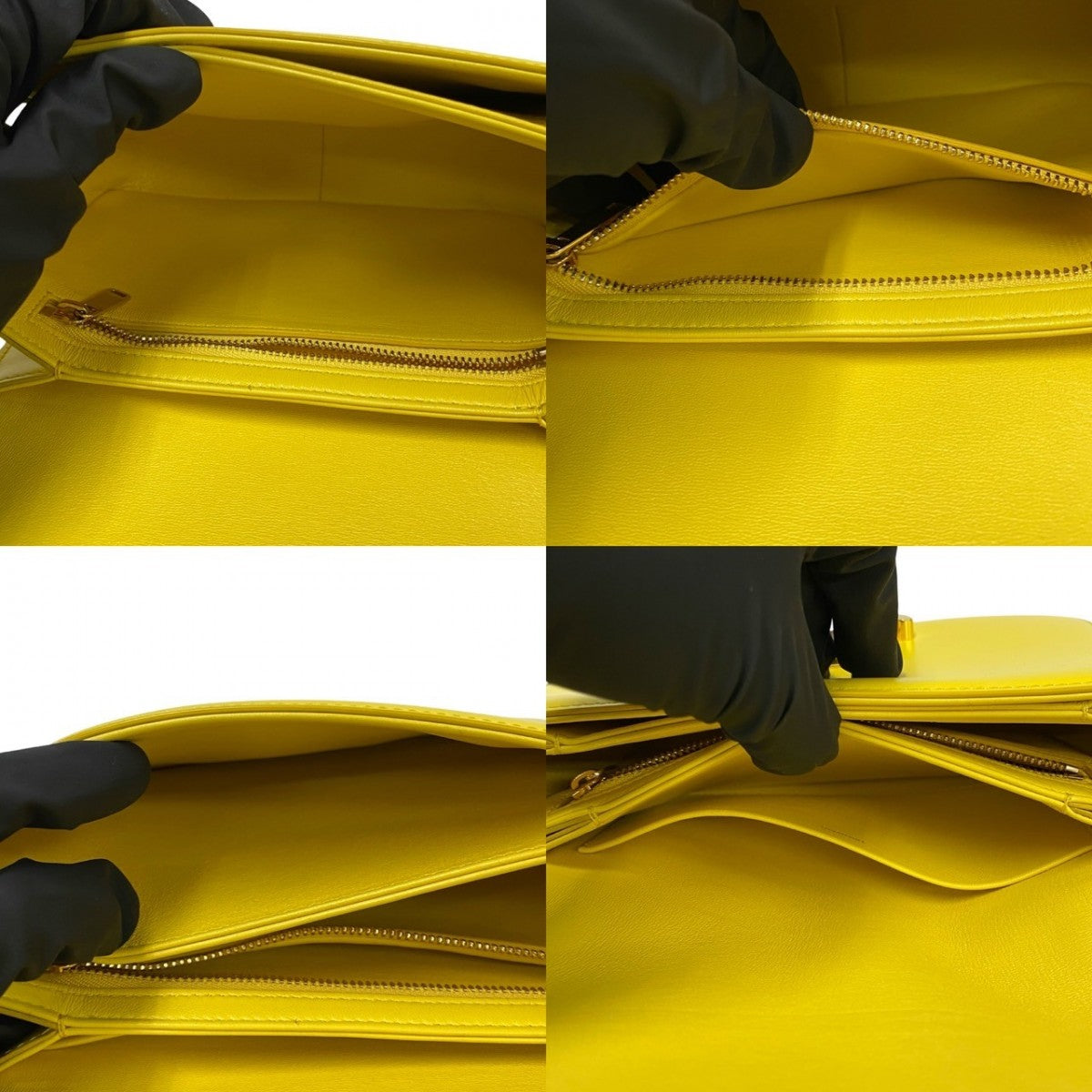 Celine Shoulder Bag Calfskin, Leather Yellow Triomphe Logo Metal Teen Triomphe Women