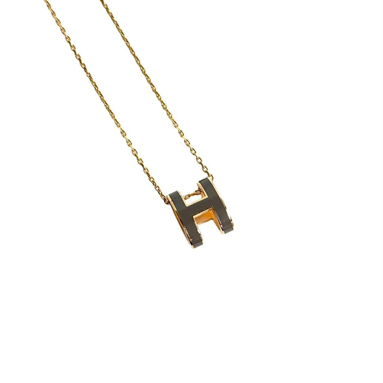 Hermes Necklace Gold Plated Gold Pop Ash Women
