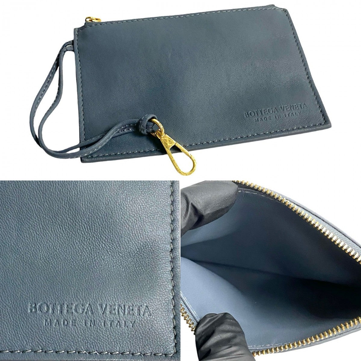 Bottegaveneta Shoulder Bag Leather Gray Intrecciato Arco Mini Women
