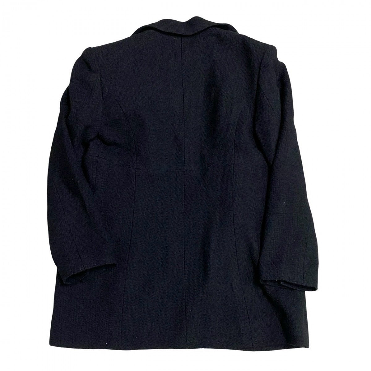 Chanel Tailored Jacket Wool, Nylon, Silk/Lycra Black Coco Mark Button Tweed Women 40
