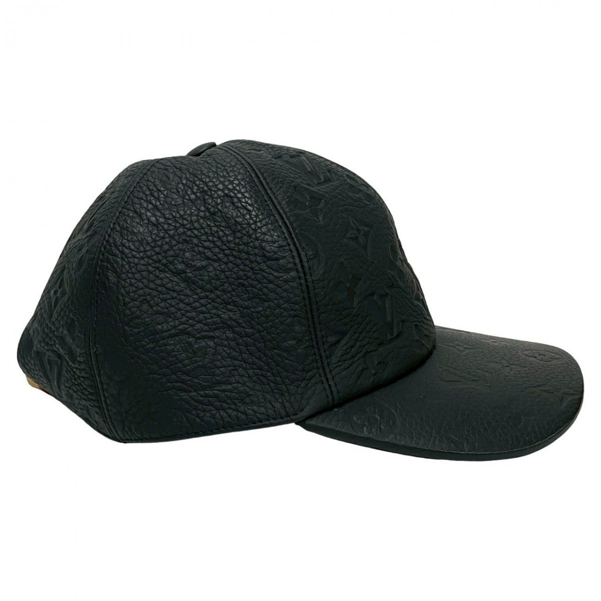 Louis Vuitton Cap Taurillon Clemence Leather, Cotton, Cupra Black Monogram Ann Platt Newsboy Cap