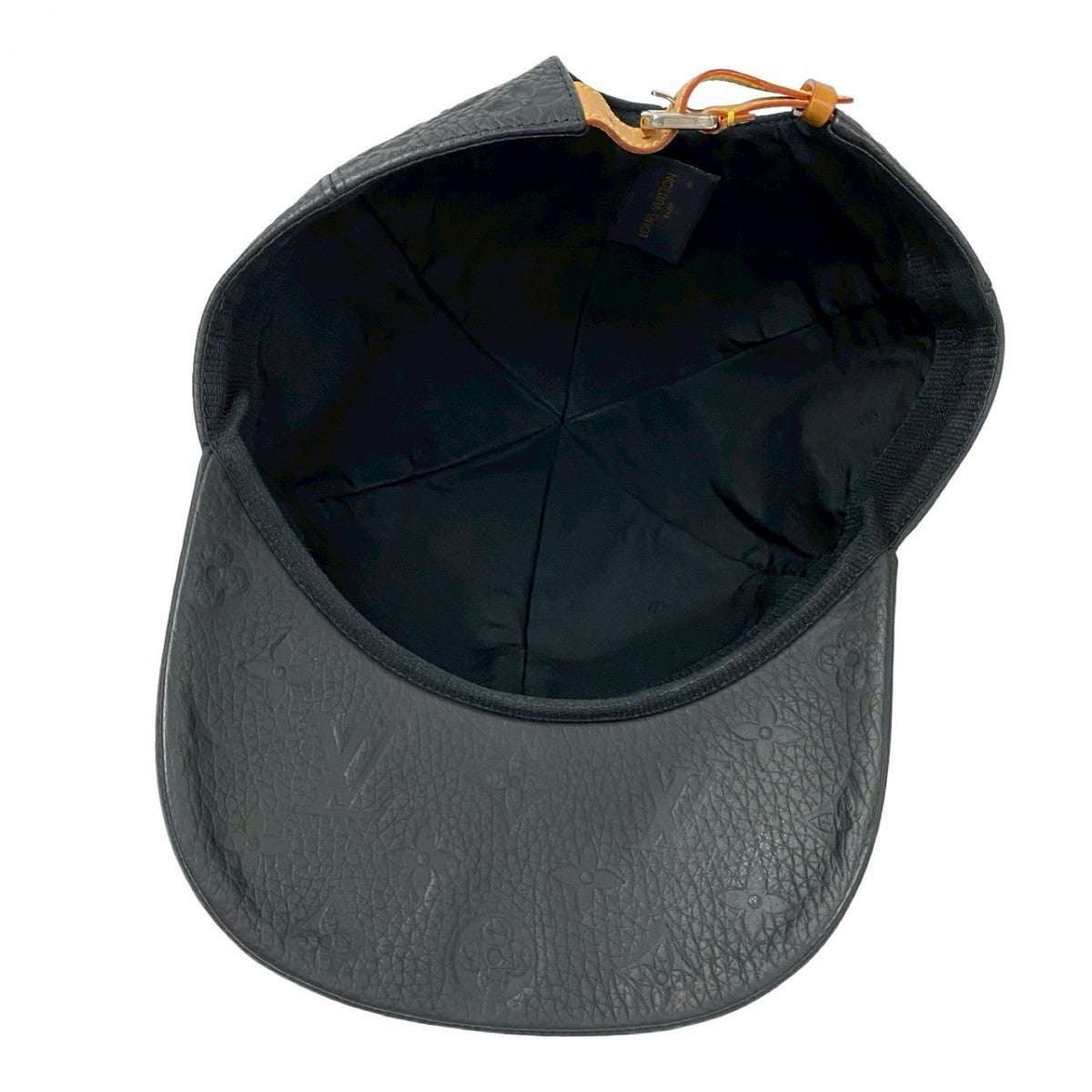 Louis Vuitton Cap Taurillon Clemence Leather, Cotton, Cupra Black Monogram Ann Platt Newsboy Cap