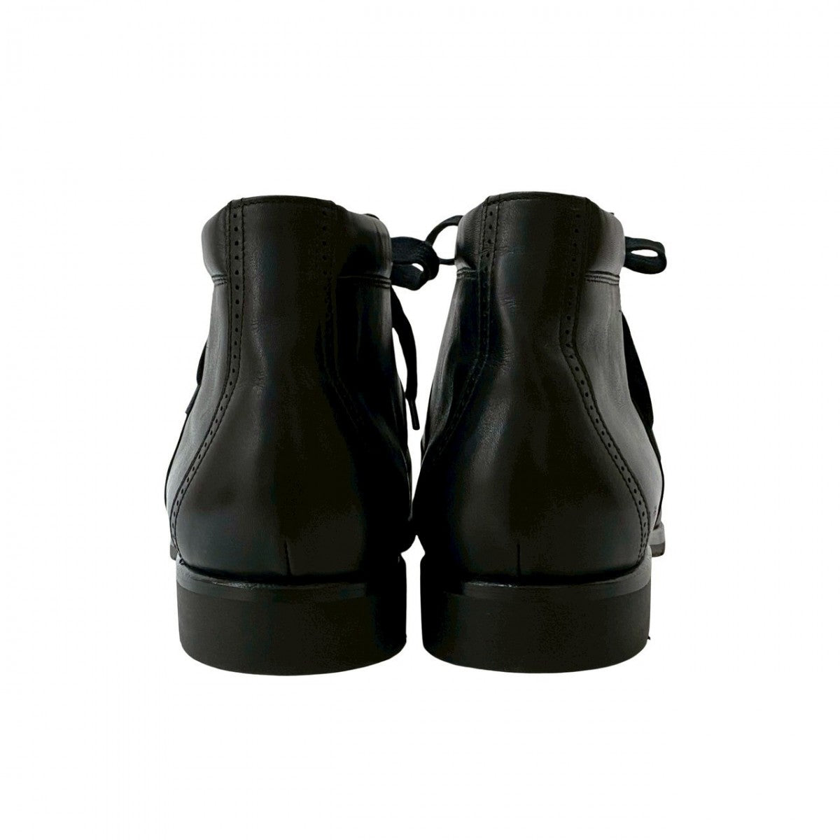 Hermes Boots Leather Black Mens 42
