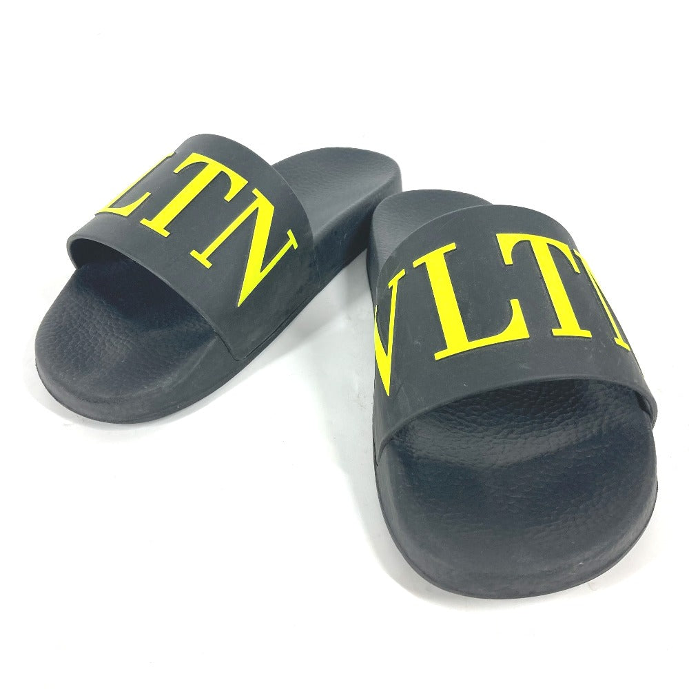 Valentino Sandals Rubber Black Logo Mens 41