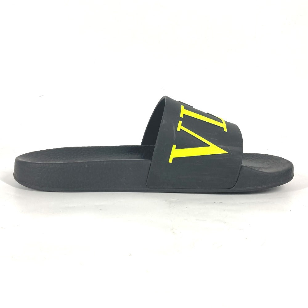 Valentino Sandals Rubber Black Logo Mens 41