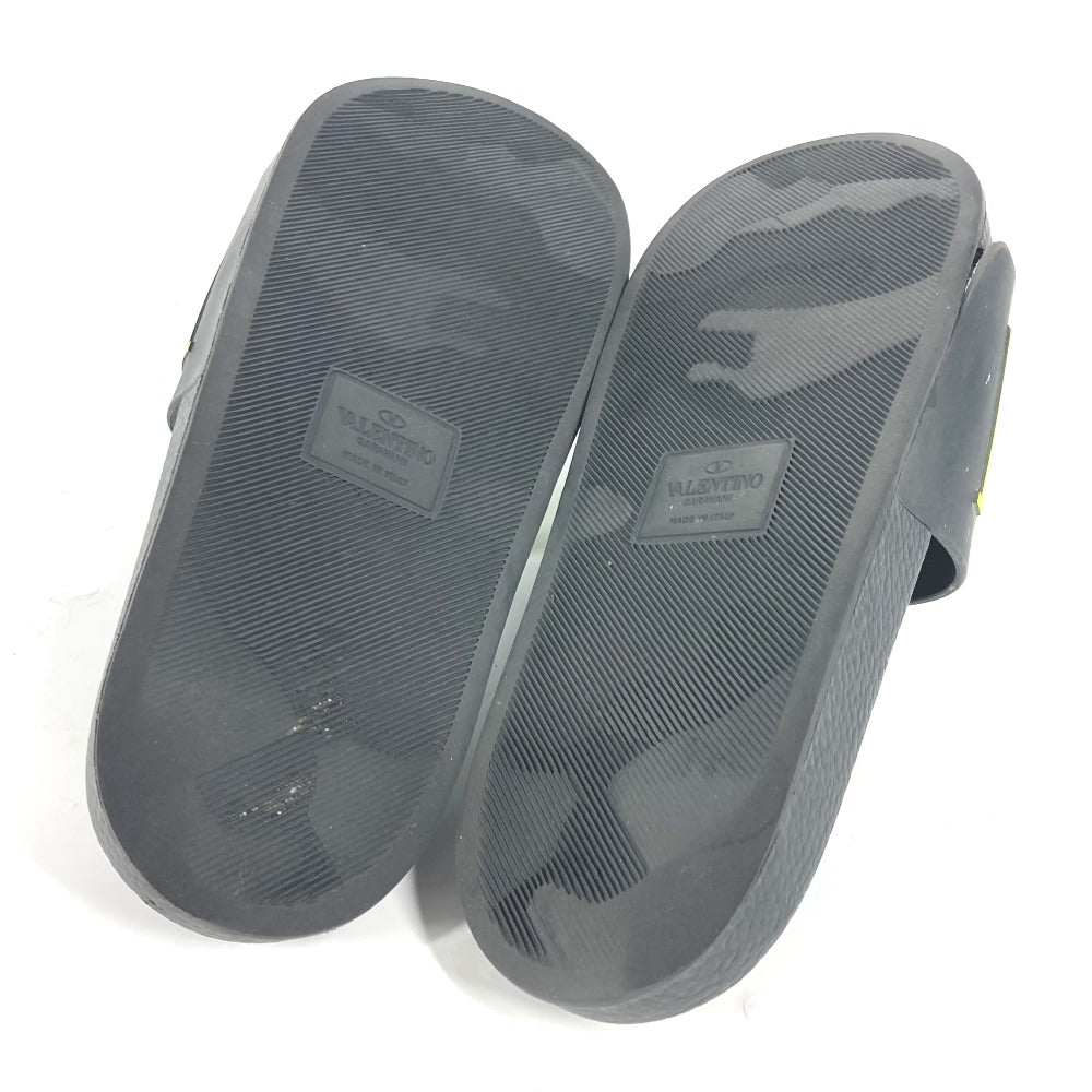 Valentino Sandals Rubber Black Logo Mens 41