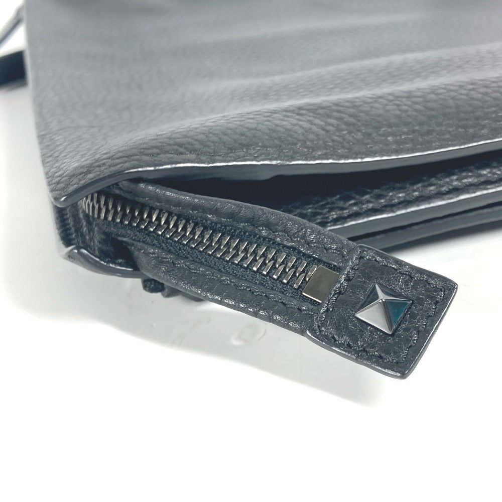 Valentino Clutch Bag Leather Black Studs Mens