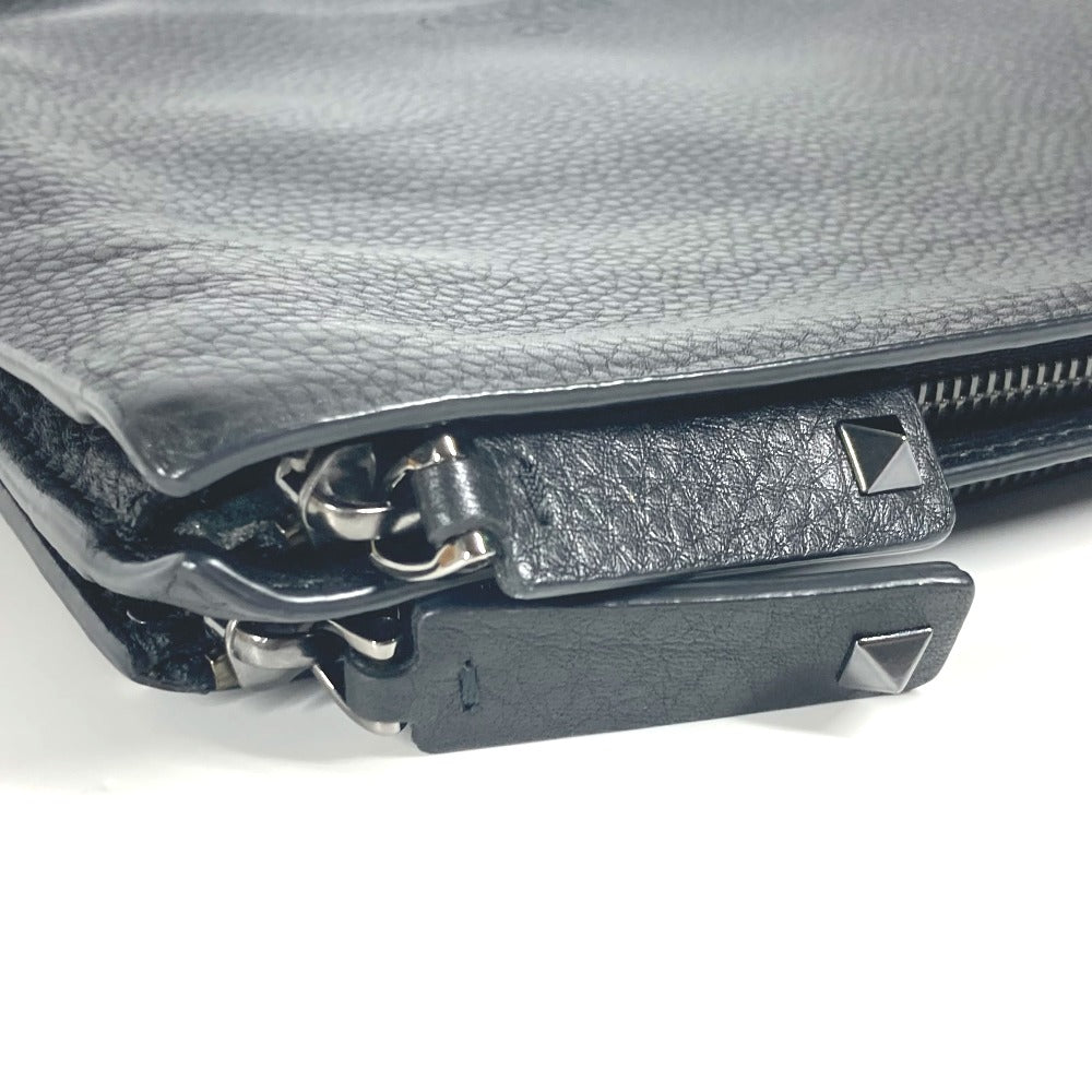 Valentino Clutch Bag Leather Black Studs Mens