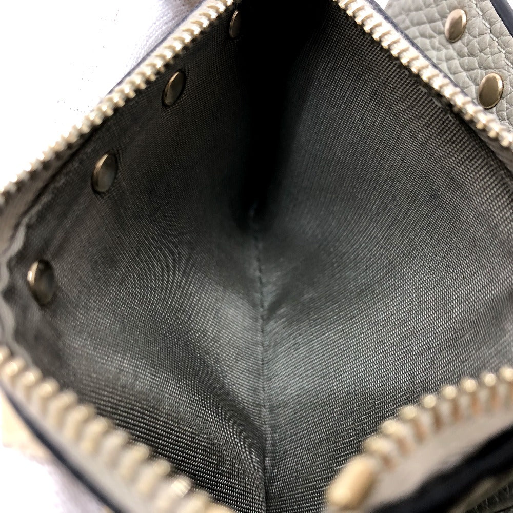 Valentino Folded Wallet Leather Gray Rock Studs