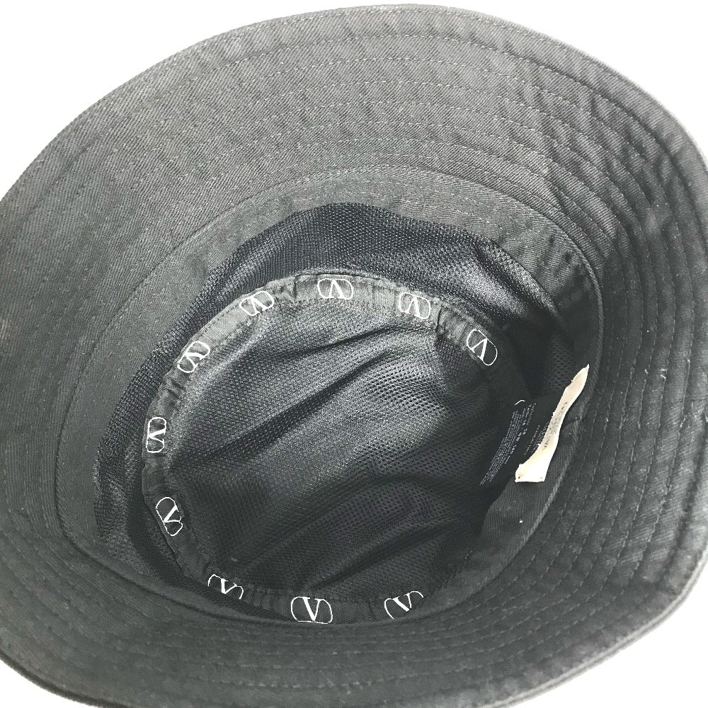 Valentino Hat Hga11Hcy Cotton Black V Logo Women 58