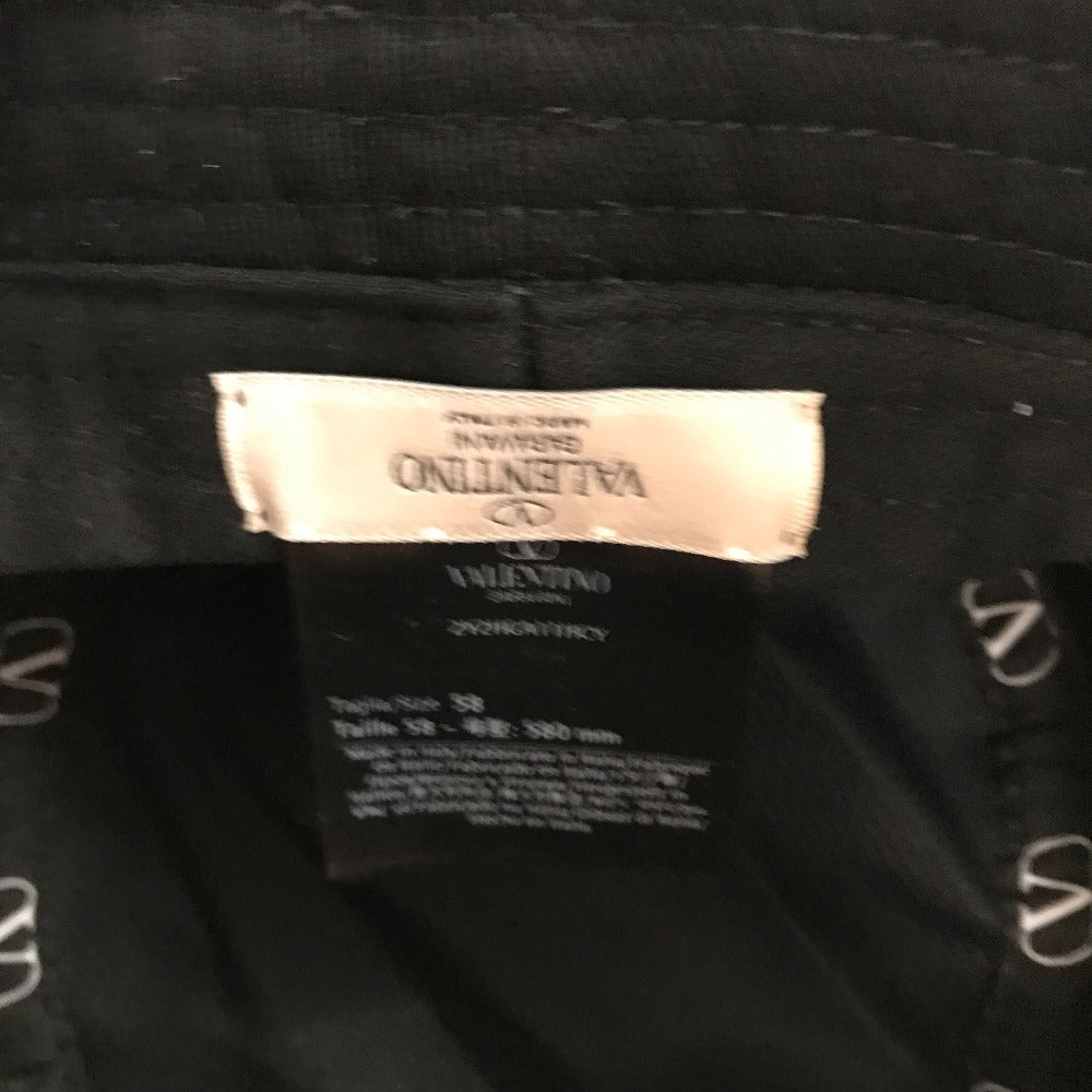 Valentino Hat Hga11Hcy Cotton Black V Logo Women 58